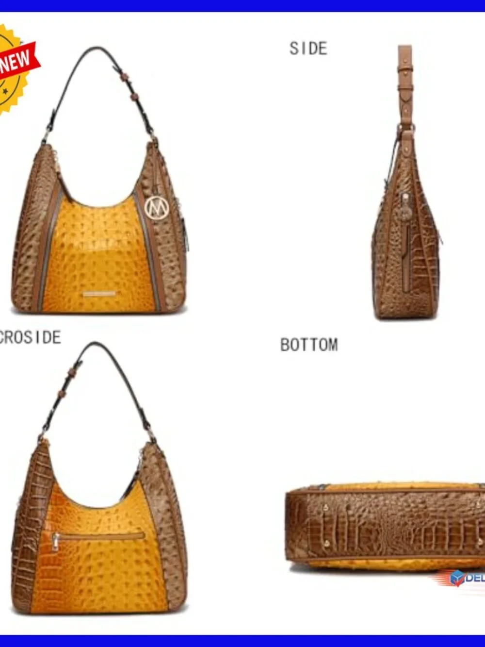Large Vegan Leather Hobo Bag with Multiple Pockets and Adjustable Shoulder Strap